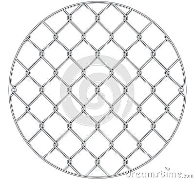 Rabitz. Progressive protective mesh of thick chrome wire that cannot be eroded. Modern round background Vector Illustration