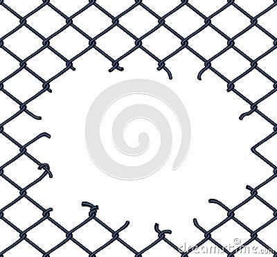rabitz texture stock illustration grid seamless pattern image chainlink fence netting seamless connection Ripped Fence Mesh Cartoon Illustration