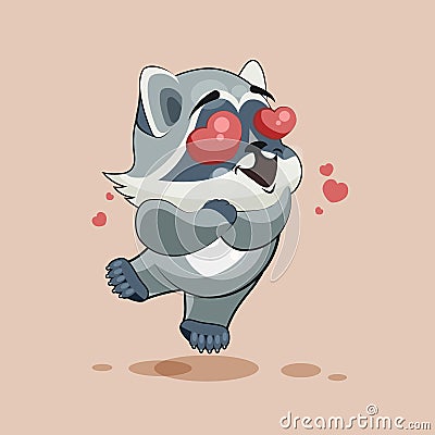 Raccoon cub in love Vector Illustration