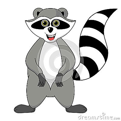 raccoon gargle illustration on white background in Cartoon Illustration