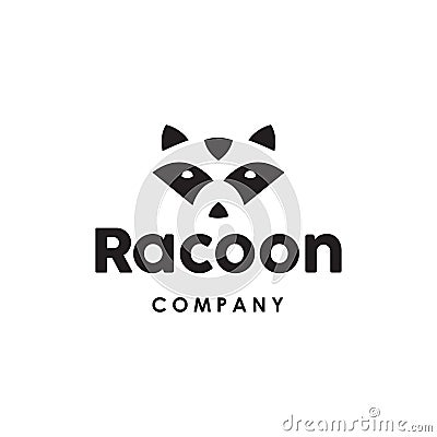 Raccoon logo icon in trendy minimal modern style illustration Vector Illustration