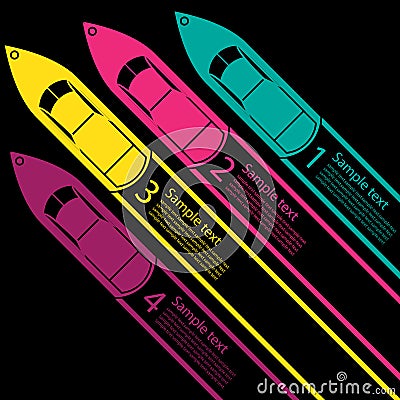 Race Boat infographics Vector Illustration