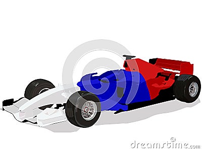 Race car of Formula 1, isolated vector image Stock Photo