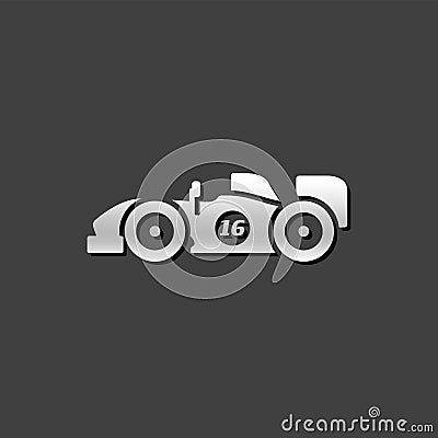 Metallic Icon - Race car Vector Illustration