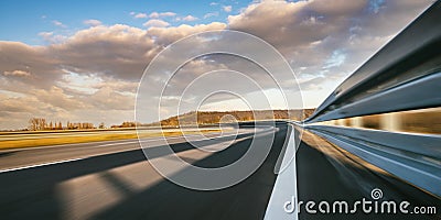 Race Car / motorcycle racetrack on a sunny day Stock Photo