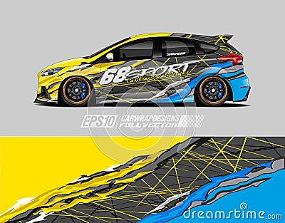 Race car wrap decal designs Vector Illustration