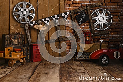 Race cars Tematic custom made sett up Stock Photo