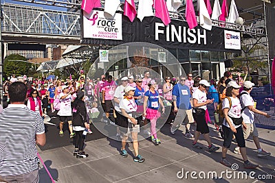 Race for the cure awareness Portland Oregon event. Editorial Stock Photo