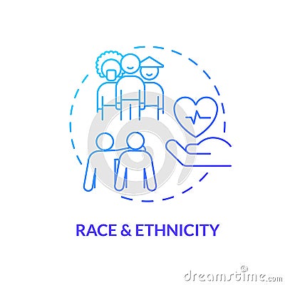 Race and ethnicity blue gradient concept icon Vector Illustration