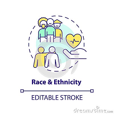 Race and ethnicity concept icon Cartoon Illustration