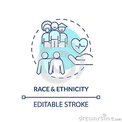 Race and ethnicity turquoise concept icon Vector Illustration