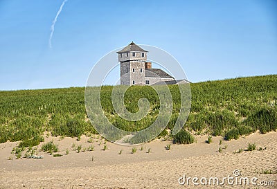 Race Point Beach in Provincetown Massachusetts. Old Harbor Life Saving Station. Stock Photo