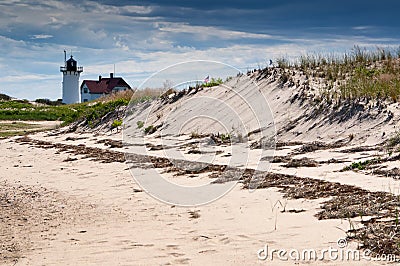 Race Point Lighthouse on Cape Cod National Seashore Stock Photo