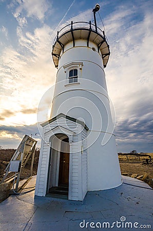 Race Point Lighthouse on Cape Cod National Seashore Stock Photo