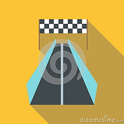 Race road for cyclists icon, flat style Vector Illustration