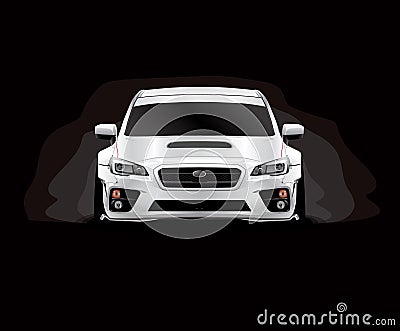 Race Sedan 4 Door Vector Illustration