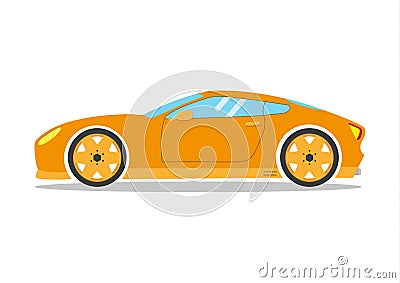 Race sport car. Supercar tuning coupe auto .Flat style vector transportation vehicle Vector Illustration