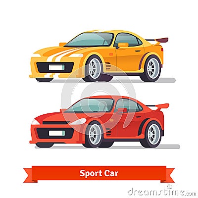 Race sport car. Supercar tuning Vector Illustration