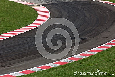 Race track curve road Stock Photo