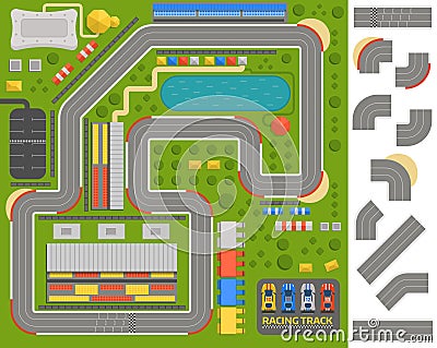 Race track curve road Vector Illustration