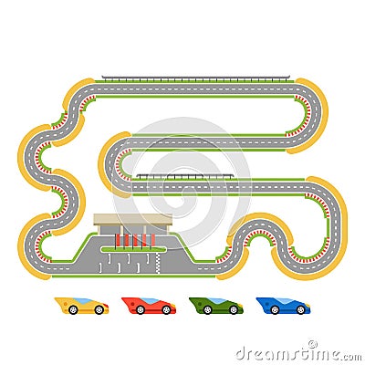 Race track curve road Vector Illustration