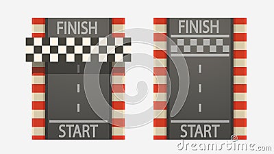 Race tracks set on white Vector Illustration