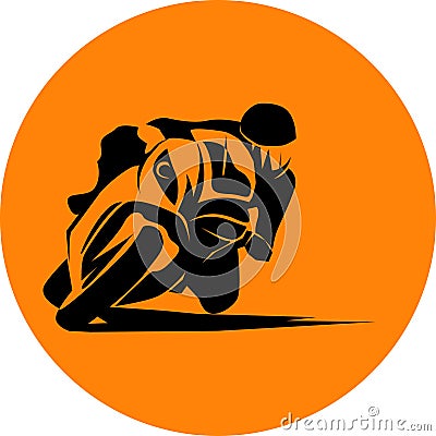 Racer ride sportbike eps 10 vector isolated icon Vector Illustration