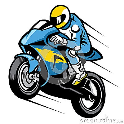 Racer sportbike wheelie Vector Illustration