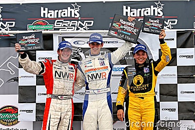 Racers on podium winners Editorial Stock Photo