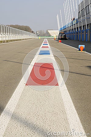 Racetrack Pitlane Stock Photo