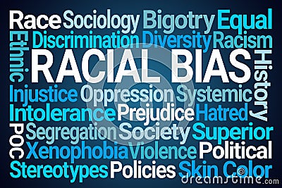 Racial Bias Word Cloud Stock Photo