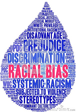 Racial Bias Word Cloud Vector Illustration