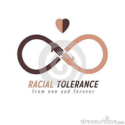Racial Tolerance between different Nations conceptual symbol, Ma Vector Illustration