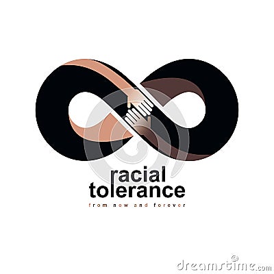 Racial Tolerance between different Nations conceptual symbol, Vector Illustration