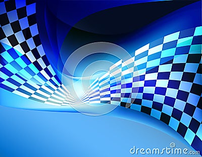 Racing background checkered flag wawing Vector Illustration