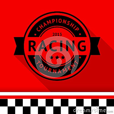 Racing stamp-15 Vector Illustration