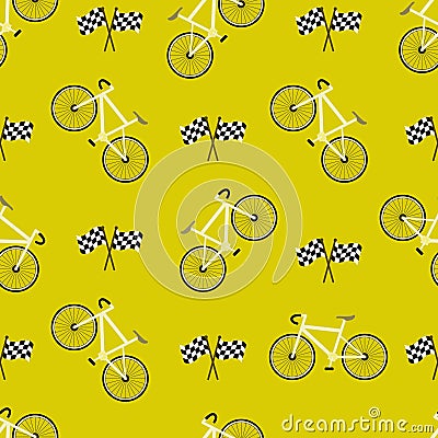 Racing bicycles seamless pattern Stock Photo