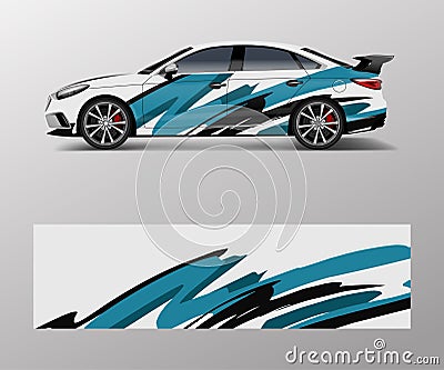 Racing car wrap design. wrap design for custom sport car Vector Illustration