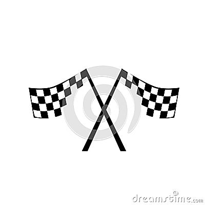 racing competition sign cross checkered flags logo vector illustration Vector Illustration