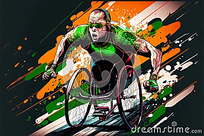 Racing competitions for paralyzed disabled people active lifestyle wheelchair sports Stock Photo