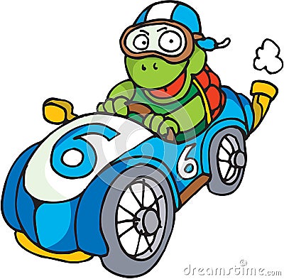 Racing driver tortoise Stock Photo