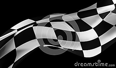 Racing flag on black Stock Photo