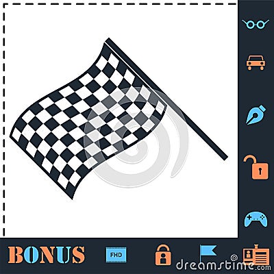 Racing Flag icon flat Vector Illustration