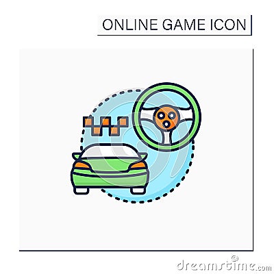 Racing game color icon Vector Illustration