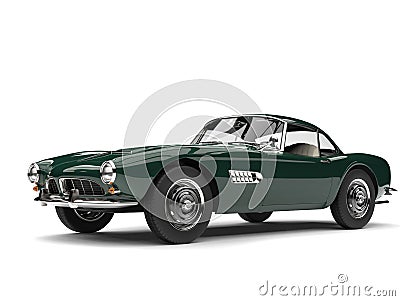 Racing green vintage sports car Stock Photo