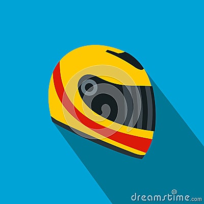 Racing helmet flat icon Vector Illustration