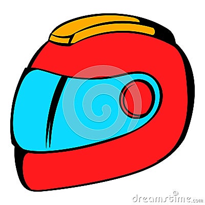 Racing helmet icon, icon cartoon Vector Illustration