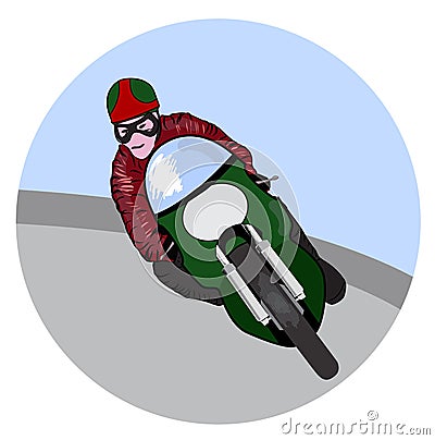 Racing motorbike retro style Vector Illustration