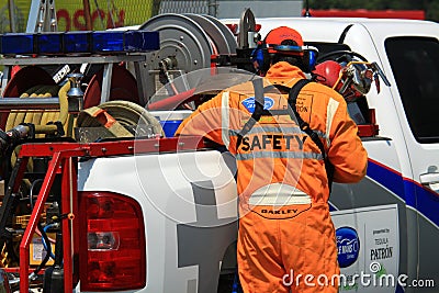 Racing safety crew Editorial Stock Photo