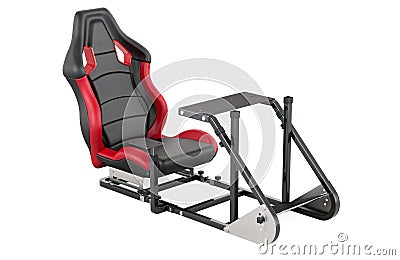 Racing Simulator Cockpit, 3D rendering Stock Photo